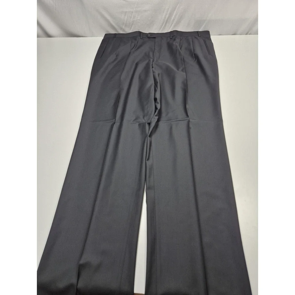 Peerless Couture International Suit Mens 52 Long Black Wool 2 Piece 48W VBC NWT